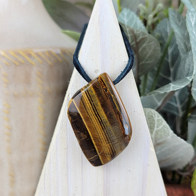 Tiger Eye Adjustable Cord Necklace