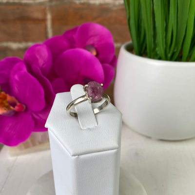 Tourmaline (Pink and Green) Natural Sized Rings with sterling silver Prong Setting