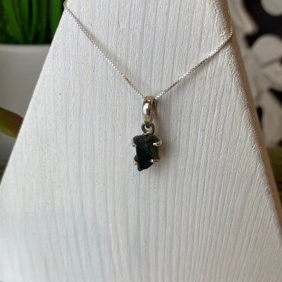 Tourmaline Rough sterling silver Prong Pendant (Pink Tourmaline, Green Tourmaline)