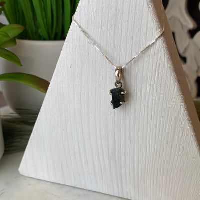 Tourmaline Rough sterling silver Prong Pendant (Pink Tourmaline, Green Tourmaline)