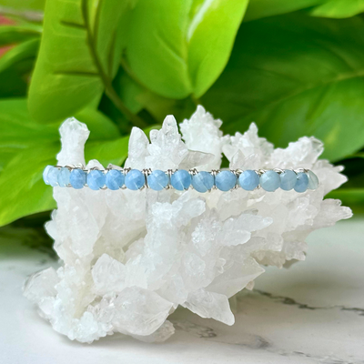 "Tranquil Waters" Aquamarine Cuff Bracelet - Artisan Made