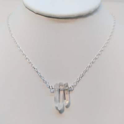 Tri-Point Crystal Sterling Silver Necklace - Artisan Made