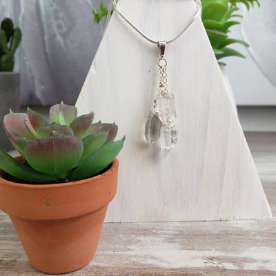 Triple Drop silver Plated Pendant - Various Stones