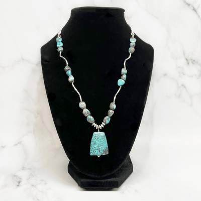 Turquoise and Sterling Silver Necklace - Artisan Made