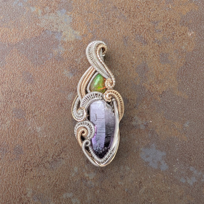 Vera Cruz Amethyst and Opal Pendant - Artisan Made