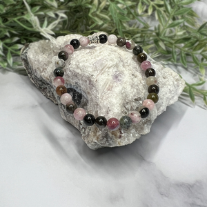 Watermelon Tourmaline Stretch Bracelet- Artisan Made