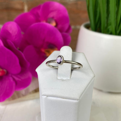 White Topaz Faceted sterling silver Bezel Ring