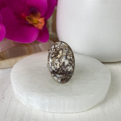 Wild Horse Jasper Ring 1" with sterling silver Adjustable Band