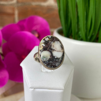 Wild Horse Jasper Ring 1" with sterling silver Adjustable Band