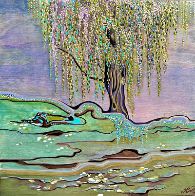 Willow-Painting 12"x 12" - Artisan Made