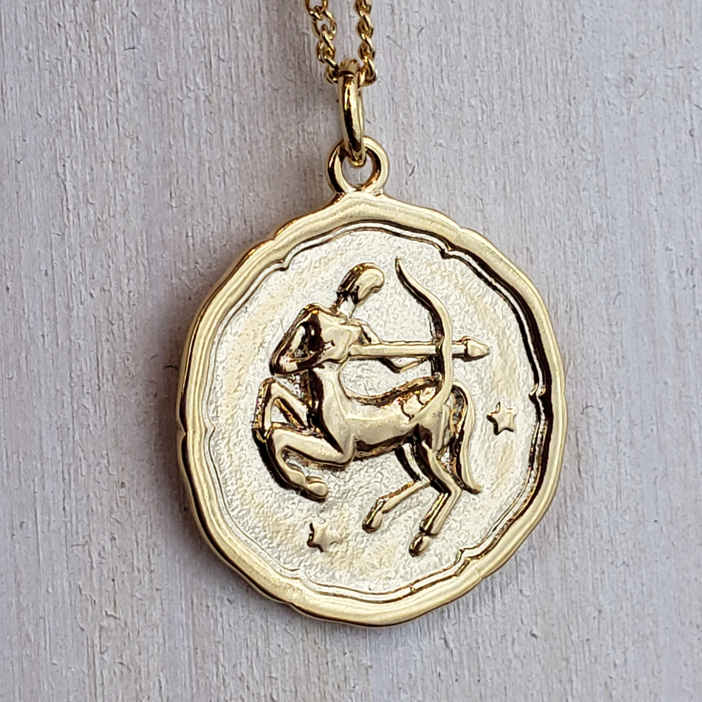 Zodiac Sign Single Layer Medallion Necklace-silver or gold