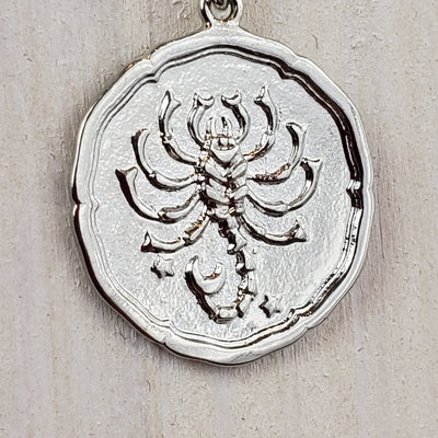 Zodiac Sign Single Layer Medallion Necklace-silver or gold