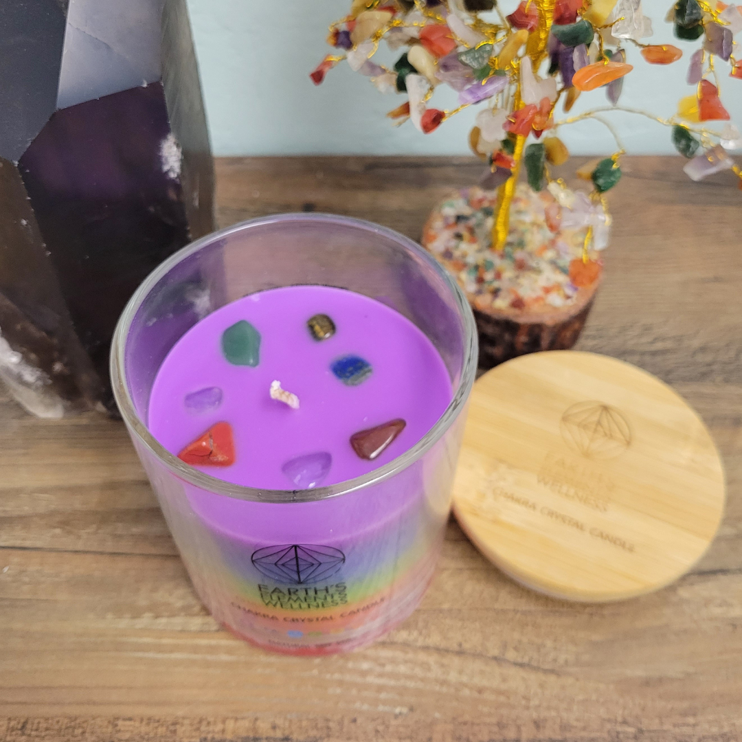 7 Chakra Crystal Candle