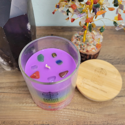 7 Chakra Crystal Candle