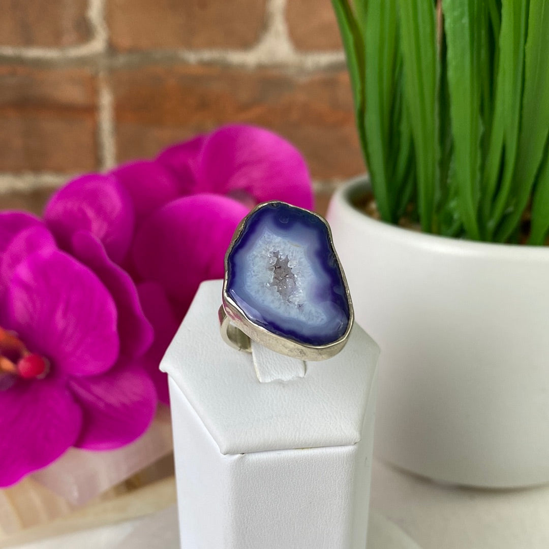 Purple Bou Hamza Agate Sterling Silver Solitaire Ring - Handmade selling Purple Agate Cabochon - Ring Size US 6 - Morocco Agate - Purple Gem