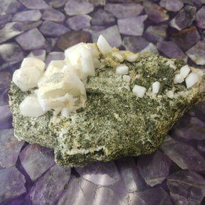 Albite on Epidote 6.5" x 4" x 3"