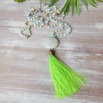 Amazonite with Accent Mala 30 Inches Length
