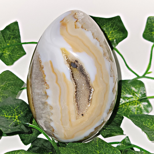 Half Polished hotsell Druzy Agate Egg