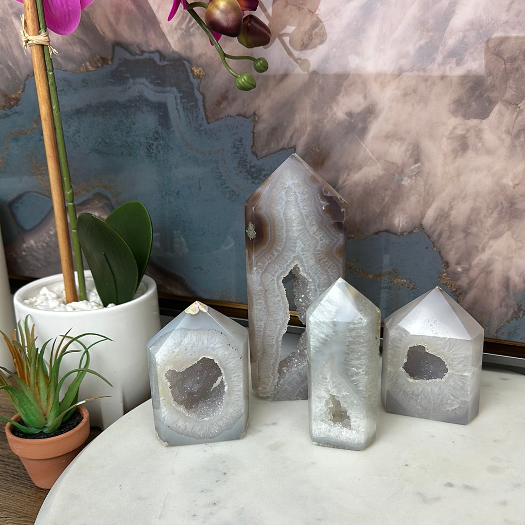 Amethyst Agate Geode Pillars 4-6” .5-.99kg
