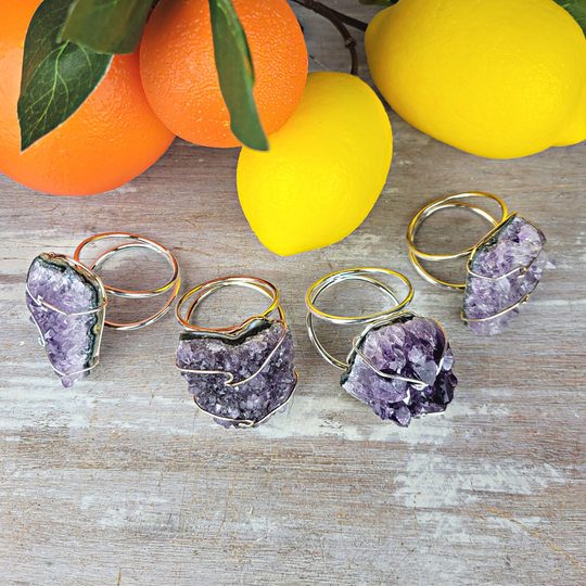 Amethyst napkin rings discount