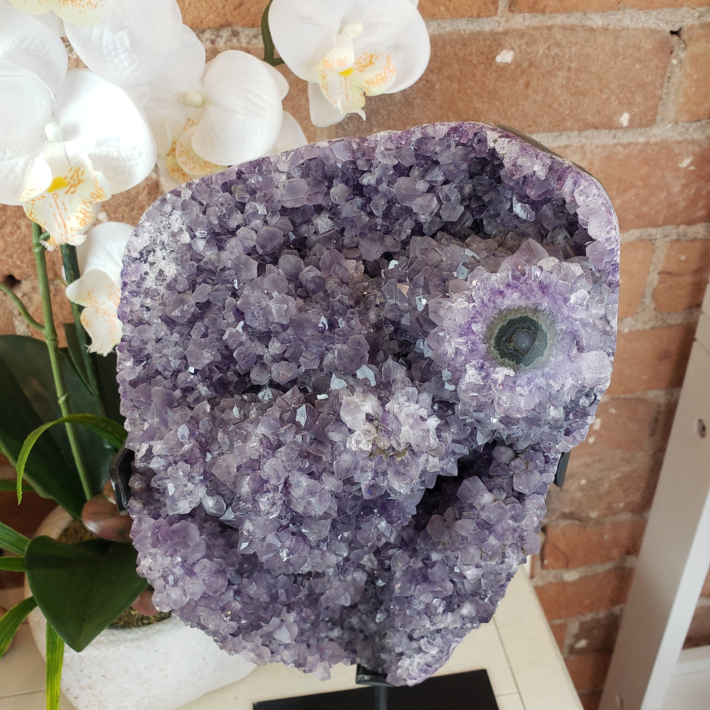 Amethyst Cluster On Stand with Stalactite Formation 18"