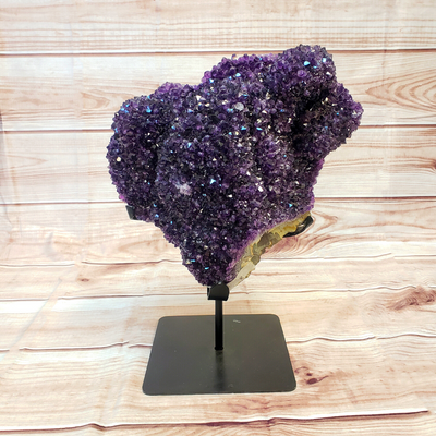 Amethyst Cluster on Stand Statement Piece - 14"x16"
