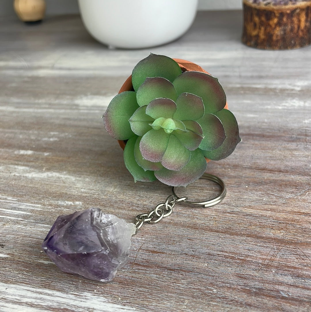 Amethyst Point Keychain