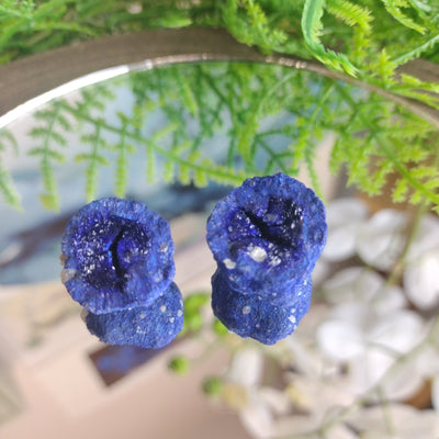 Azurite Blueberry Geode Pair from 4-20mm in size