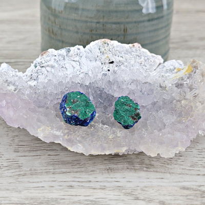 Azurite Blueberry Geode Pair from 4-20mm in size