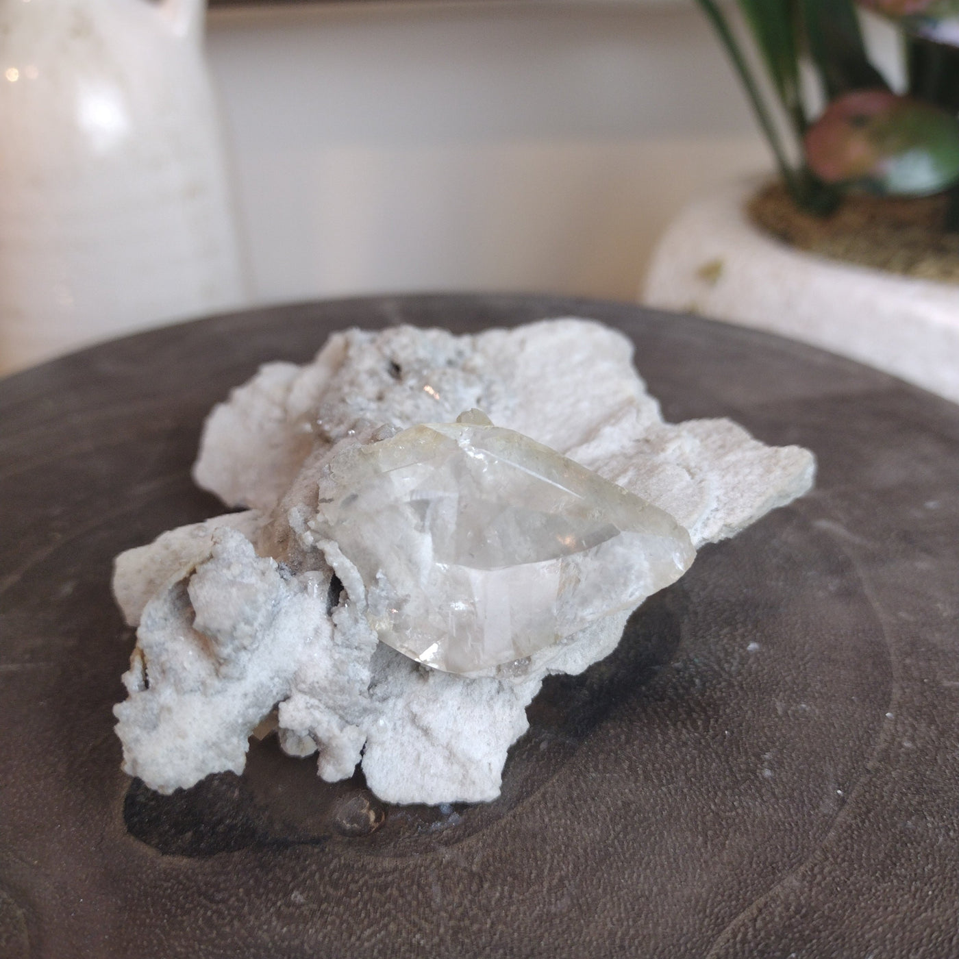 Calcite on Limestone Specimen