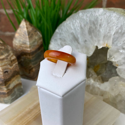 Carnelian Ring Polished with a 2mm Band