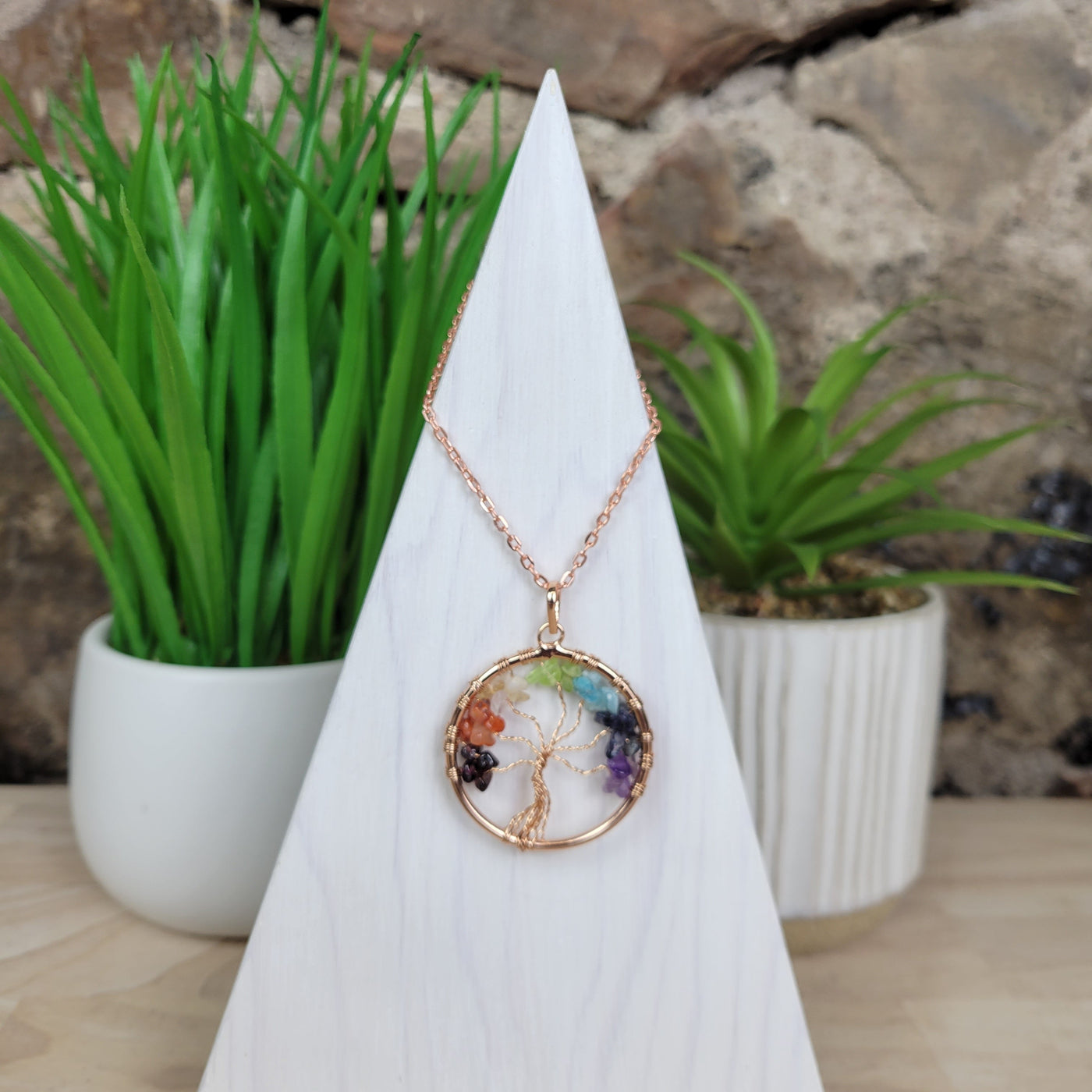 Tree Life Quartz Crystal Healing Crystal Necklace Set Chakra Gemstone  Pendant In Copper And Silver Wire Wrap From Hu0822, $14.24 | DHgate.Com