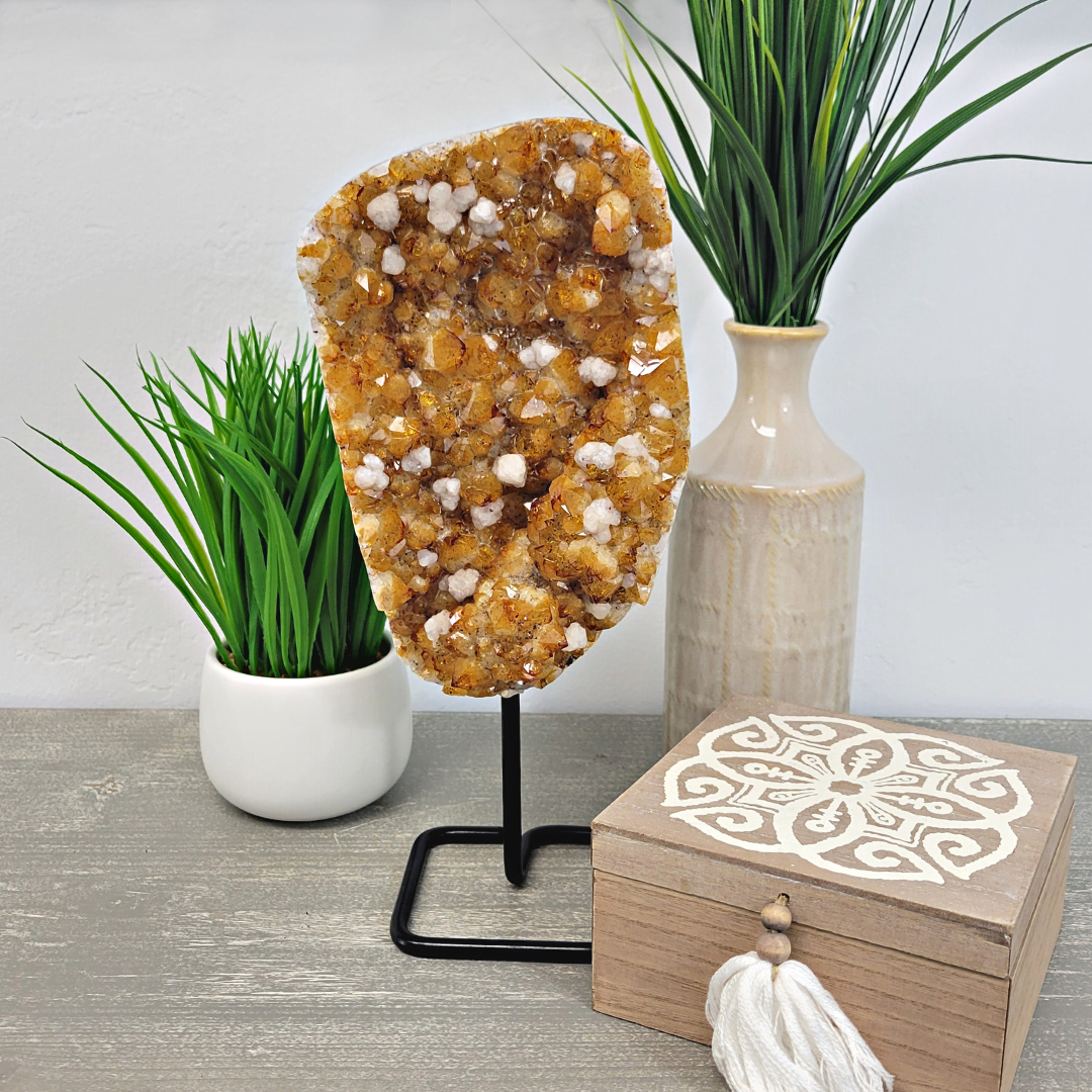 Citrine Cluster on Stand 4-12"