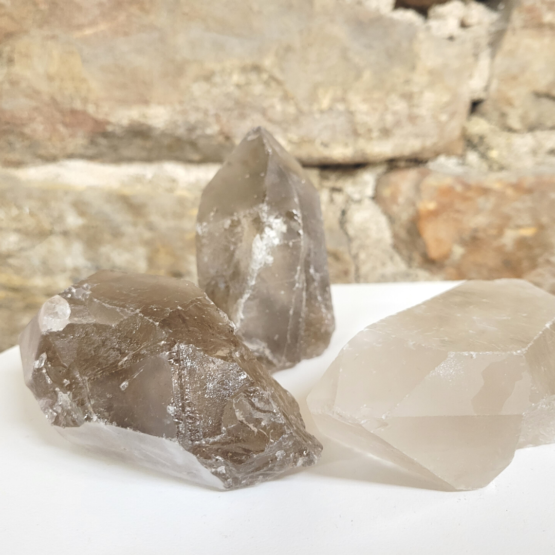 Clear Quartz or Smoky Quartz Natural Point 6-8"