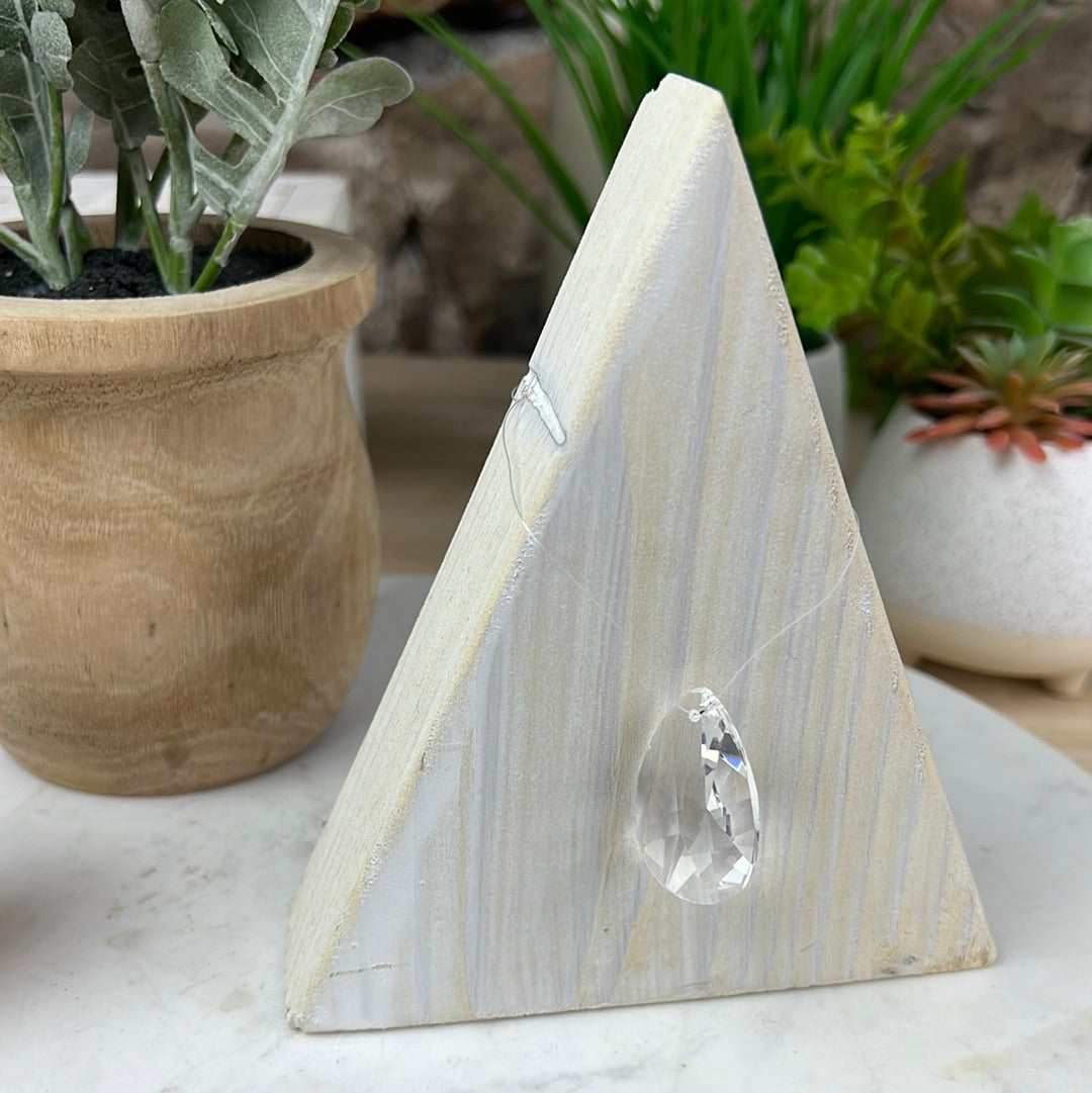 Crystal Clear Faceted Teardrop Prisms 2"