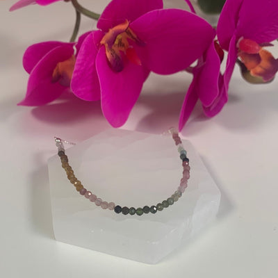 Faceted Gemstone Slide Bracelet - Assorted Stones