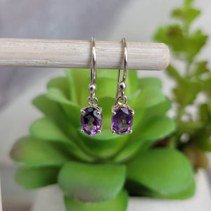 Faceted Gemstone Sterling Silver Earrings-Assorted Stones