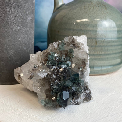 Fluorite w/ Quartz Specimen-Diana Maria Mine, England
