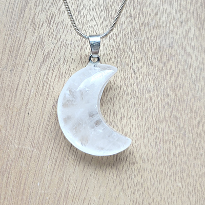 Gemstone Crescent Moon Pendants-Assorted