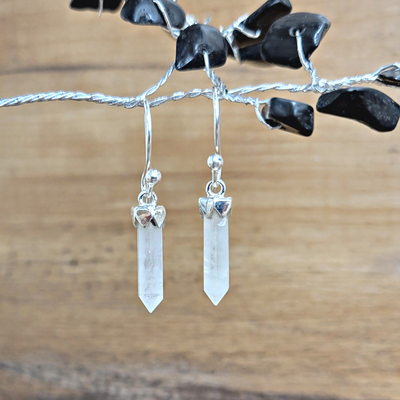 Gemstone Point Sterling Silver Earrings