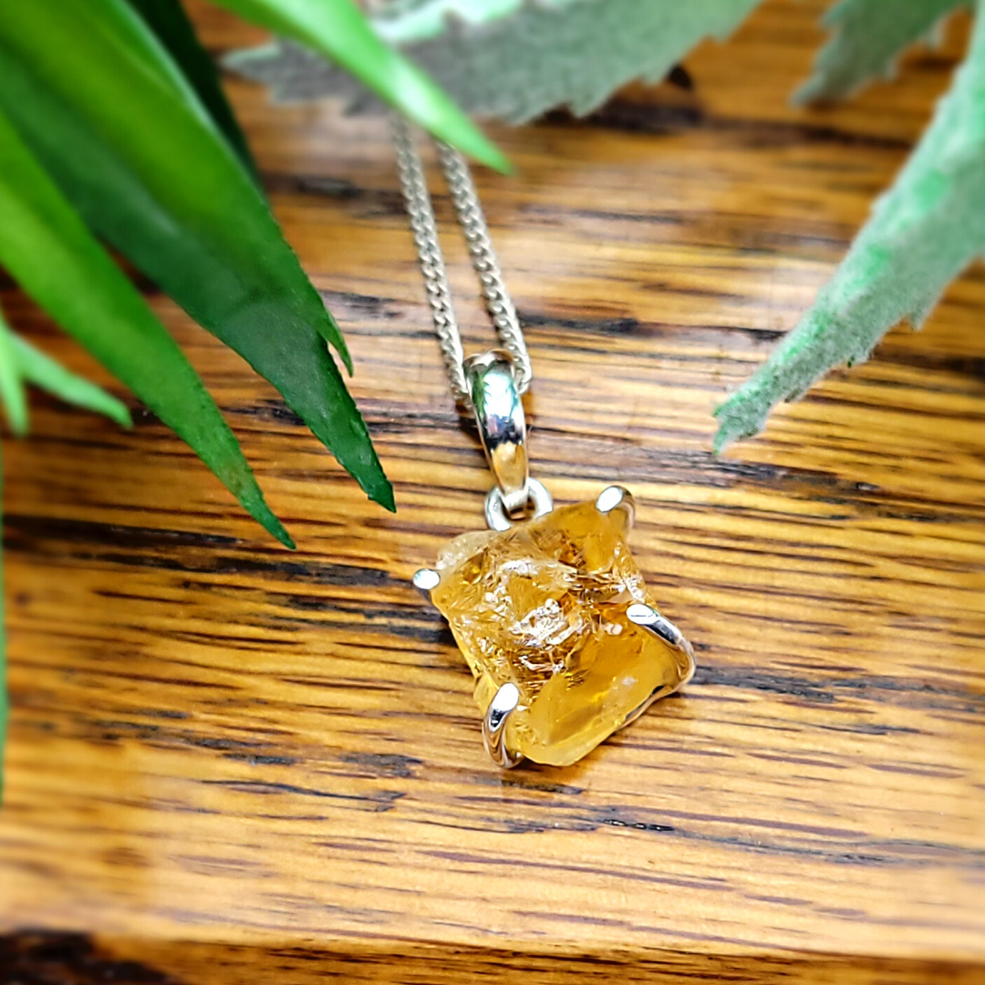 Gemstone Rough Prong Pendant-Variants