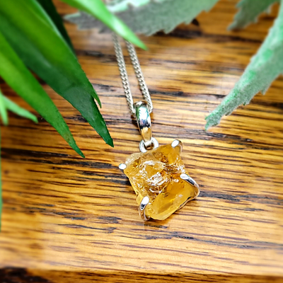 Gemstone Rough Prong Pendant-Variants
