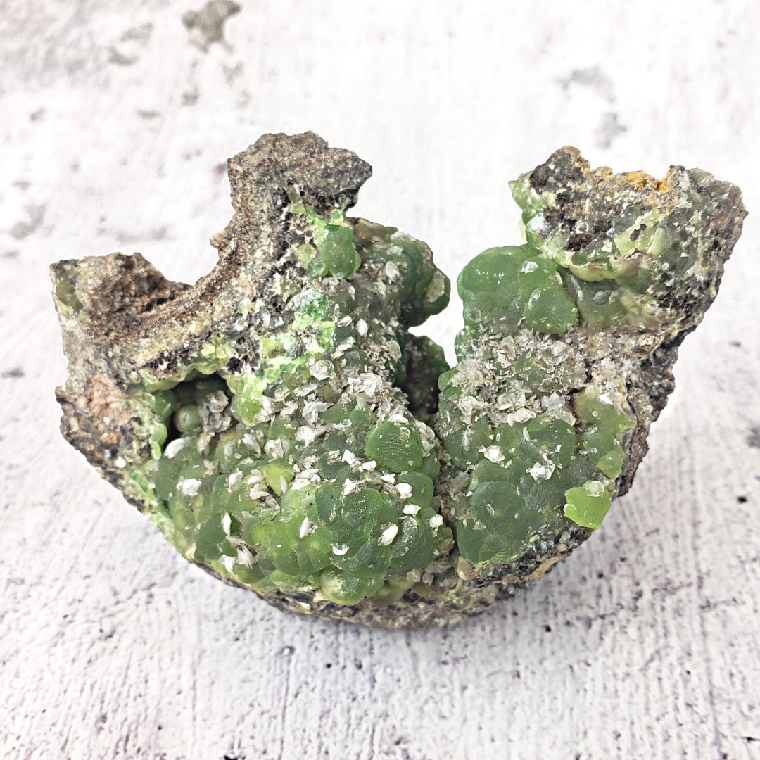 Green Smithsonite & Aurichalcite -Arizona 4” x 2”