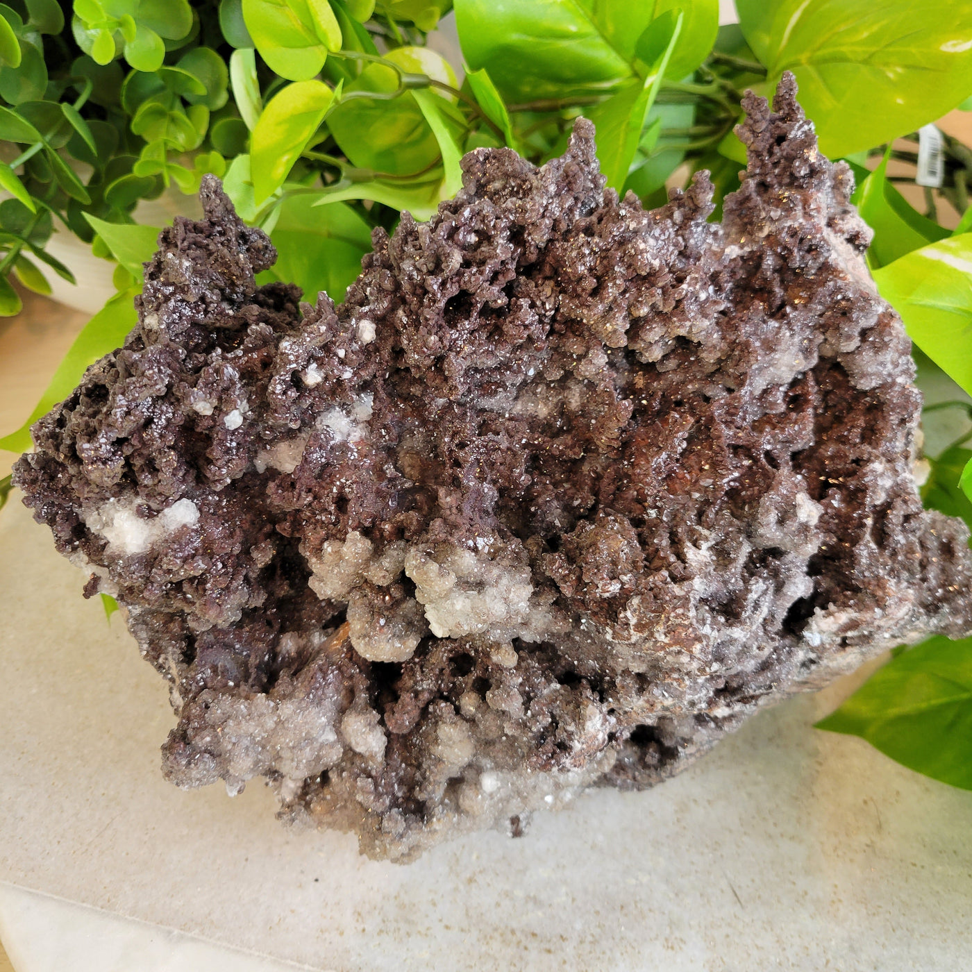 Hematite Druzy Calcite Cluster- Santa Eulalia