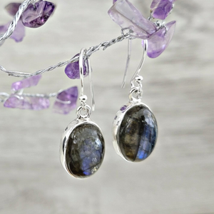 Labradorite Sterling Silver Dangle Earrings