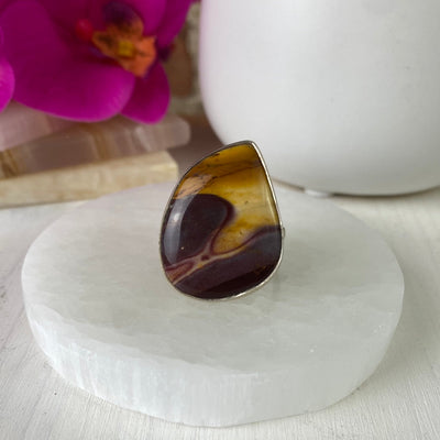 Mookaite Ring Polished 1" with Sterling Silver Adjustable Band
