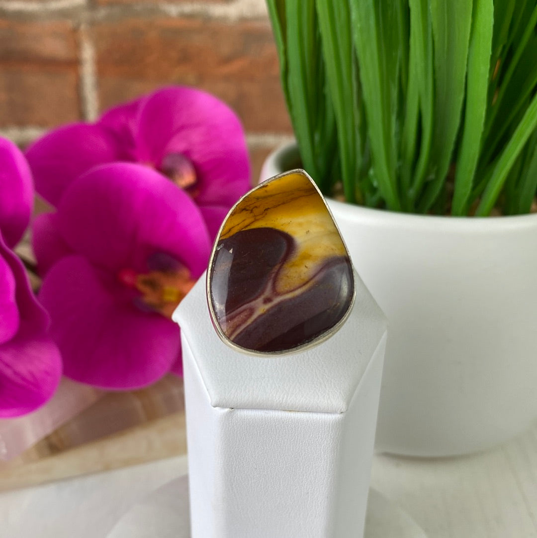 Mookaite Ring Polished 1" with Sterling Silver Adjustable Band