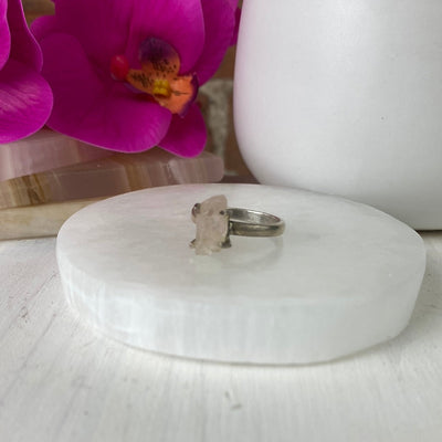 Morganite Ring Natural .25" with Sterling Silver Sized Band