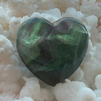 Natural Fluorite Crystal Heart Shape 1-Inch