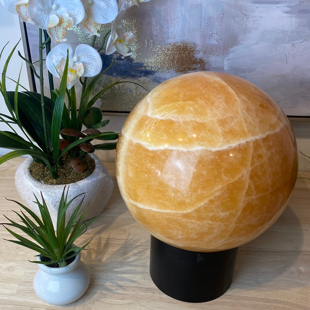 Orange Calcite Sphere 10"
